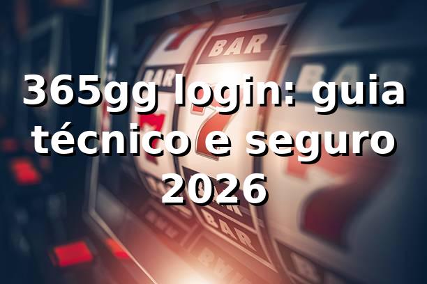 365gg login: guia técnico e seguro 2026 🔒